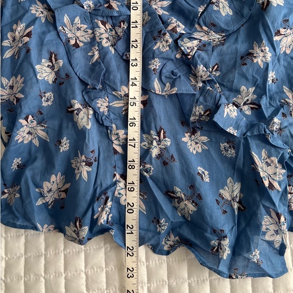 Free People Amanda Ruffle Top in Cool Combo Size L - Picture 8 of 12